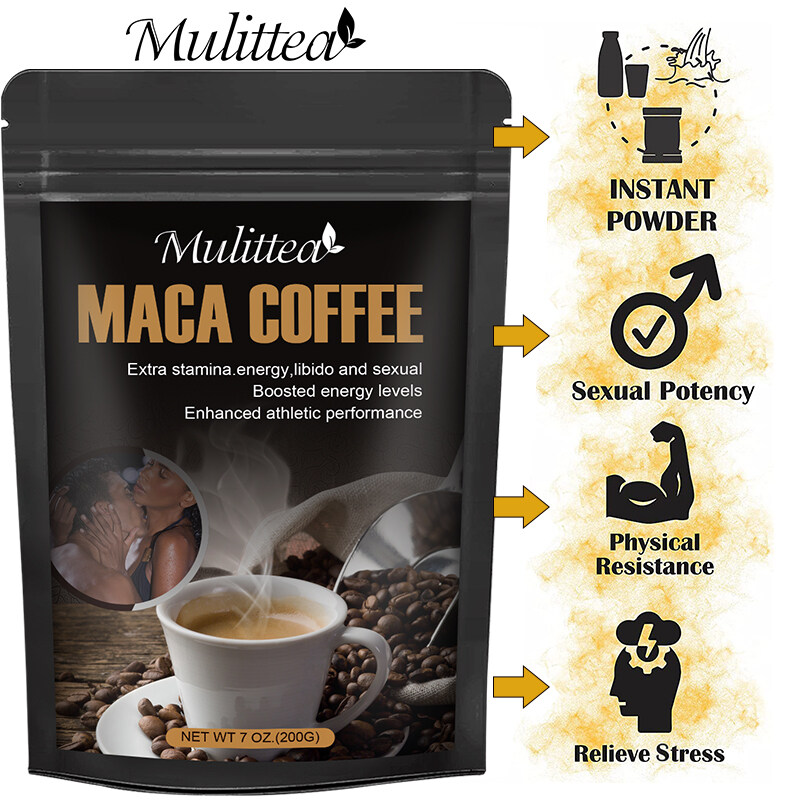 Mulittea Maca Coffee Energy ＆ Stamina Relieve Stress Improve Enhance Potency Boost Athletic Performance Male Supplement