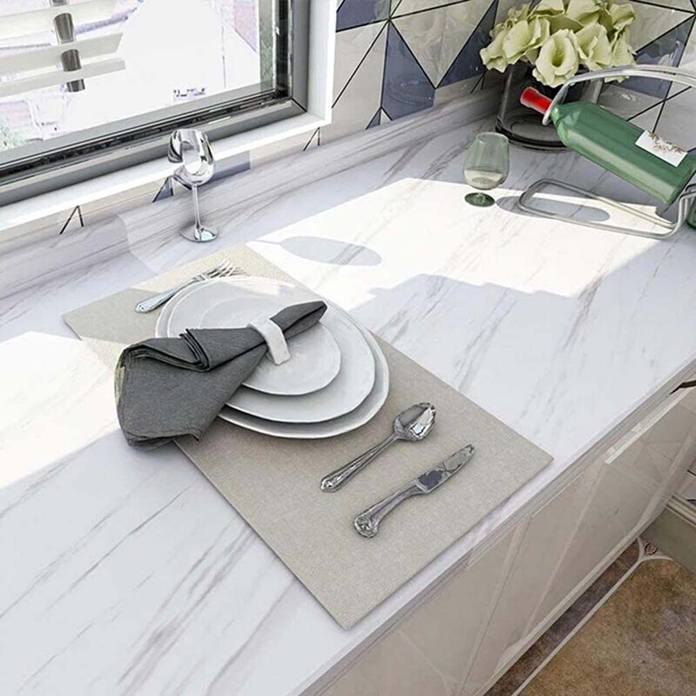 [New] Yenhome 40cmX500cm Marble PVC Vinyl Film Self Adhesive Waterproof Wallpaper for Bathroom Kitchen Cupboard Countertops Contact Paper Wall Stickers