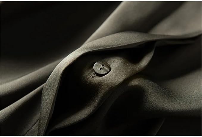 Woman Spring Summer Silk Solid Shirt Single Breasted Office Lady Top